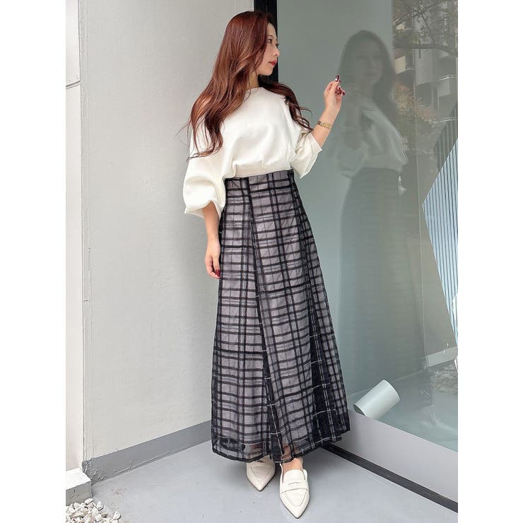 オリジナルチュールチェックフレアスカート | MERCURYDUO | 詳細画像16 