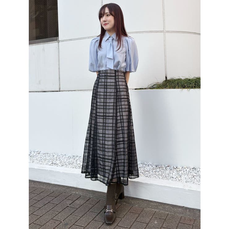 オリジナルチュールチェックフレアスカート | MERCURYDUO | 詳細画像18 