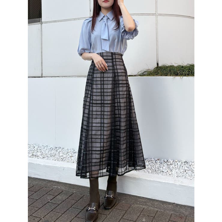 オリジナルチュールチェックフレアスカート | MERCURYDUO | 詳細画像19 