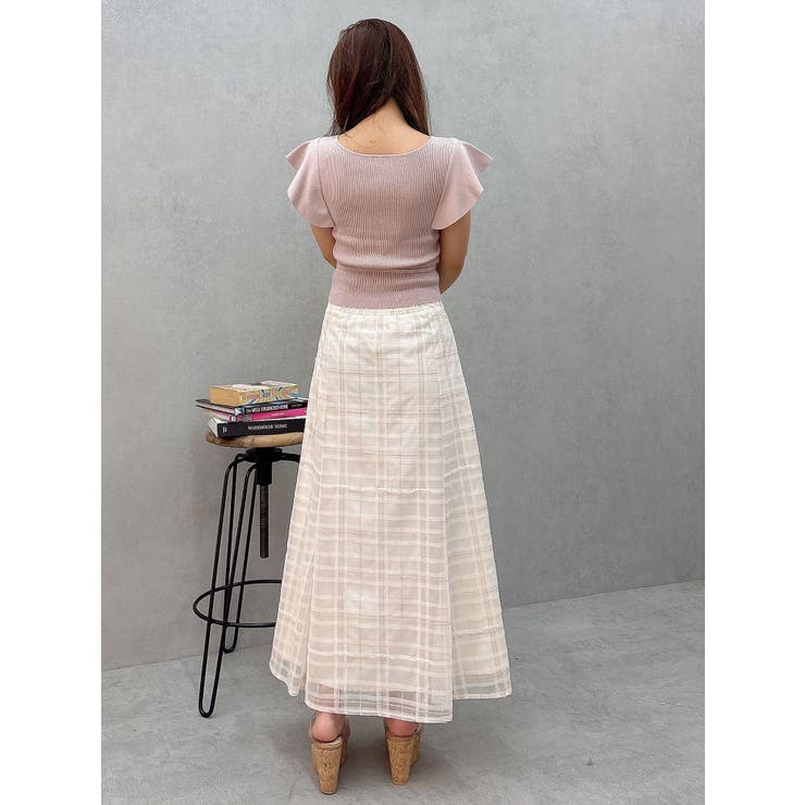 オリジナルチュールチェックフレアスカート | MERCURYDUO | 詳細画像4 