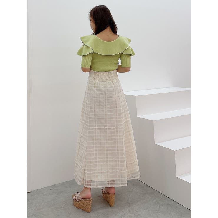 オリジナルチュールチェックフレアスカート | MERCURYDUO | 詳細画像8 