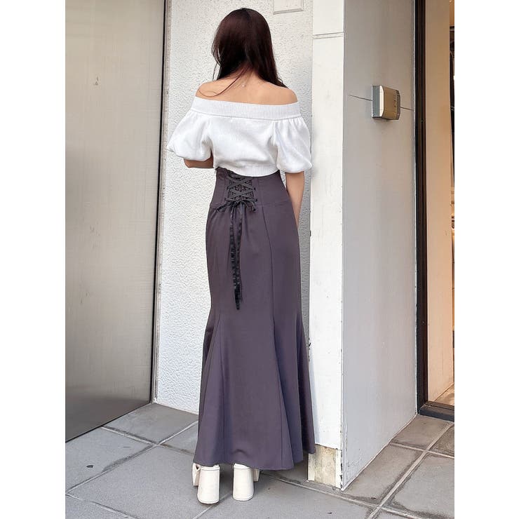 マーキュリーデュオ　オフショルトップス マーキュリーデュオ マスタードイエロー シャーリング