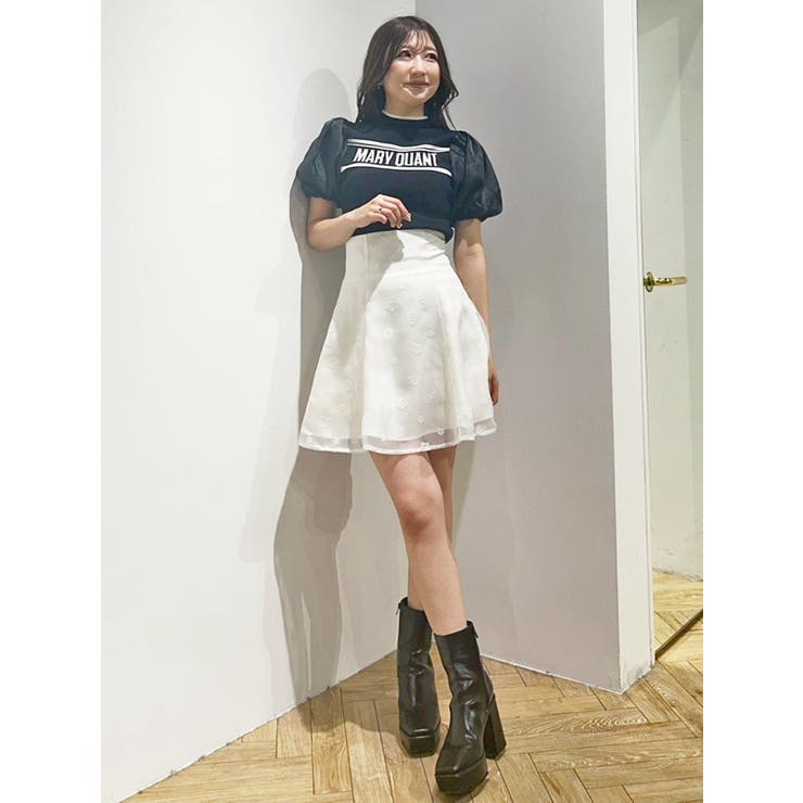 MERCRYDUO新作　タグ付【MARY QUANTコラボ】パフスリーブニット MERCURYDUO ニット セーター 「MARY QUANTコラボ」異素材