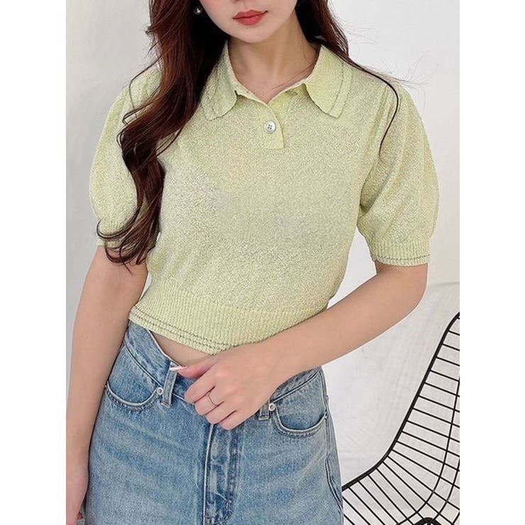 ラメポロニットトップス | MERCURYDUO | 詳細画像2 