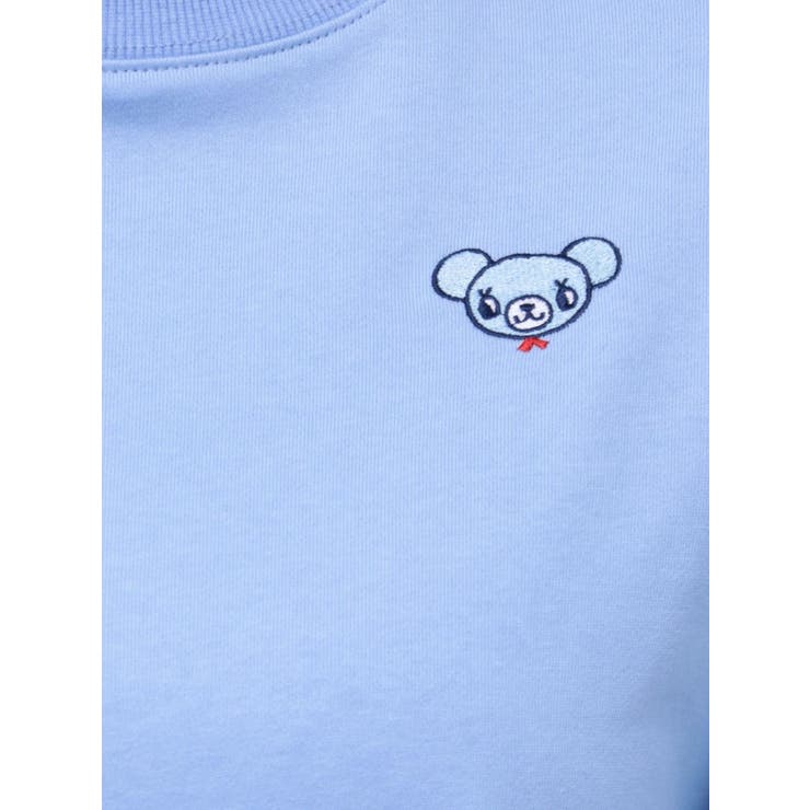 tシャツ 「ポンポネットジュニアコラボ」 ミントくん刺繍オーバースエット レディース ポンポネットジュニアコラボ】 ミントくん刺繍オーバースエット