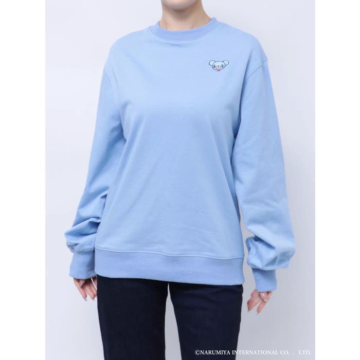 tシャツ 「ポンポネットジュニアコラボ」 ミントくん刺繍オーバースエット レディース ポンポネットジュニアコラボ】 ミントくん刺繍オーバースエット