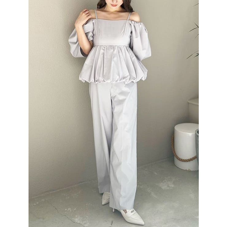 グレー | タフタバルーンペプラムロンパース | MERCURYDUO