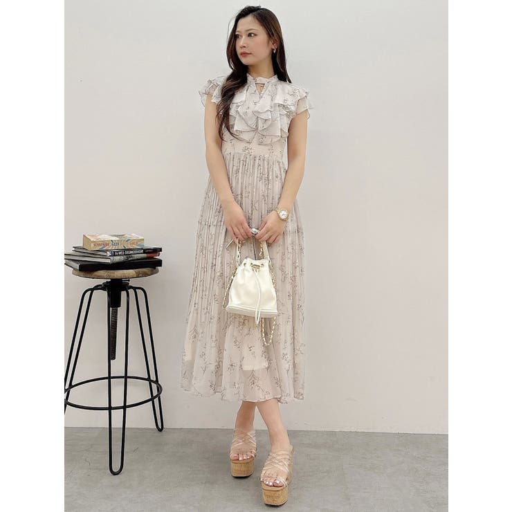 ラッフルプリーツティアードワンピース[品番：MKSW0063613