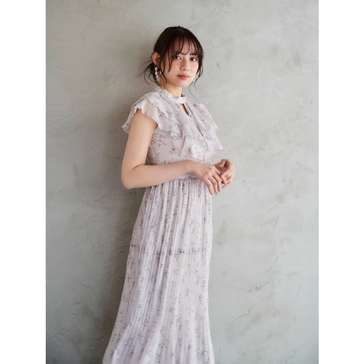 ラッフルプリーツティアードワンピース[品番：MKSW0063613