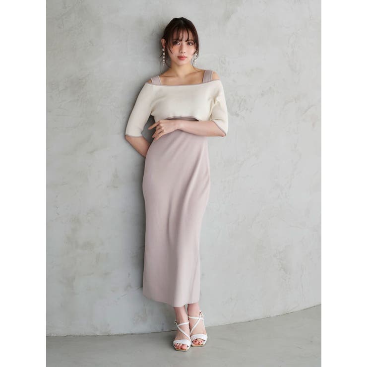 3WAY配色ストラップバッククロスハーフスリーブワンピース | MERCURYDUO | 詳細画像6 