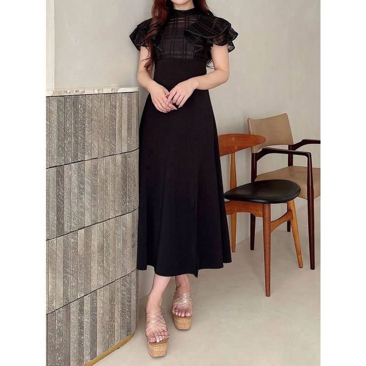 シアーチェックラッフルドッキングワンピース | MERCURYDUO | 詳細画像2 