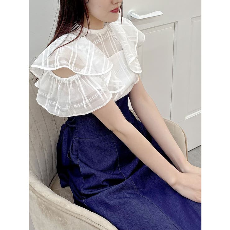 シアーチェックラッフルドッキングワンピース | MERCURYDUO | 詳細画像24 