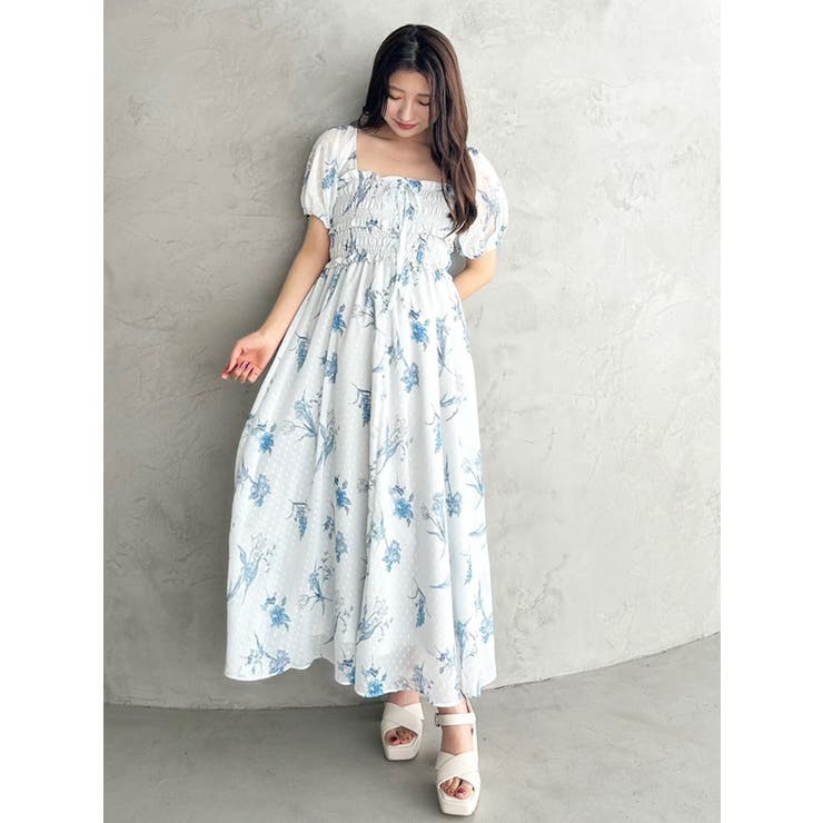 ボタニカルフラワー2WAYシャーリングワンピース | MERCURYDUO | 詳細画像8 