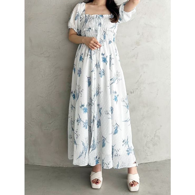 ボタニカルフラワー2WAYシャーリングワンピース | MERCURYDUO | 詳細画像9 