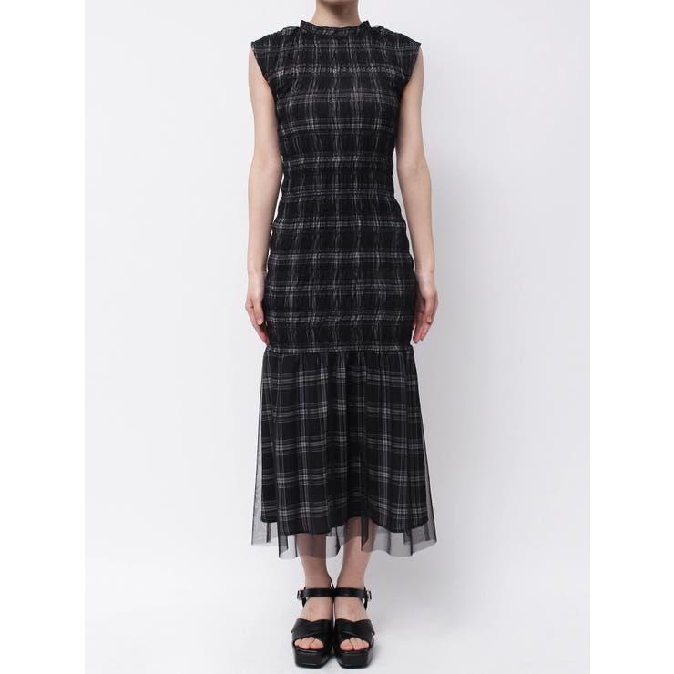 シアーチェックシャーリングマーメイドワンピース | MERCURYDUO | 詳細画像18 