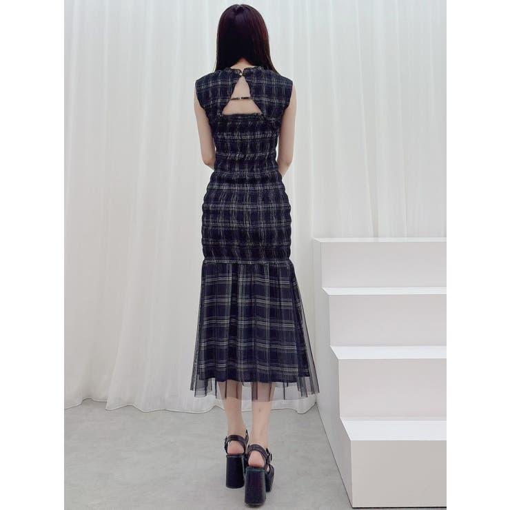 シアーチェックシャーリングマーメイドワンピース | MERCURYDUO | 詳細画像4 