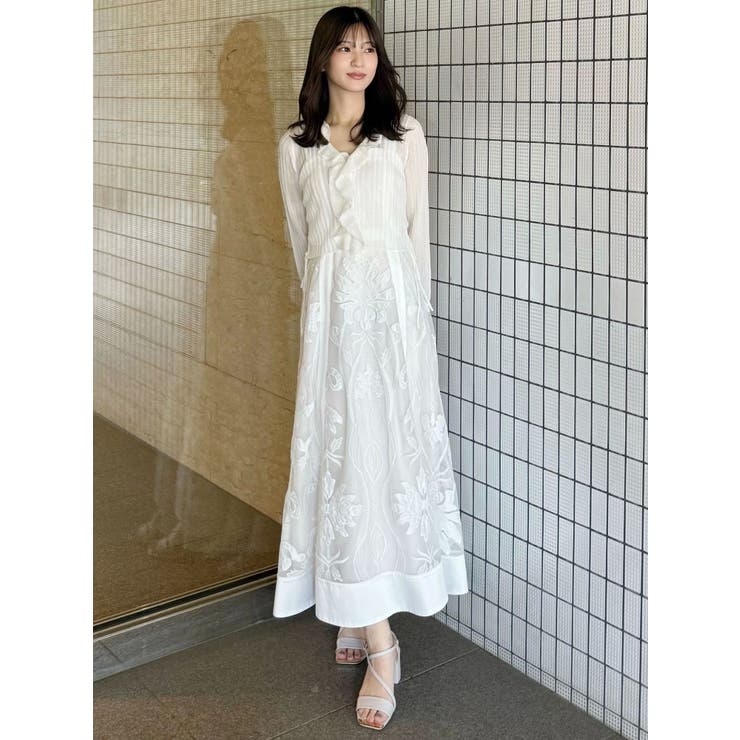 【新品】FOXEY フラワーモチーフ カットワーク レース キャミワンピース カットワークレースキャミワンピース[品番：MKSW0063909]｜MERCURYDUO