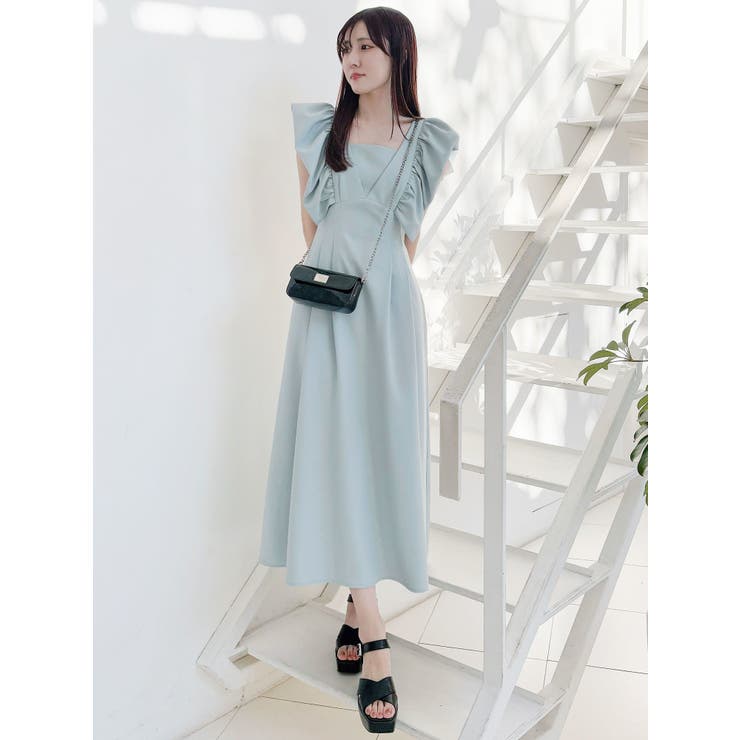 リネンライクバックレースアップワンピース | MERCURYDUO | 詳細画像2 