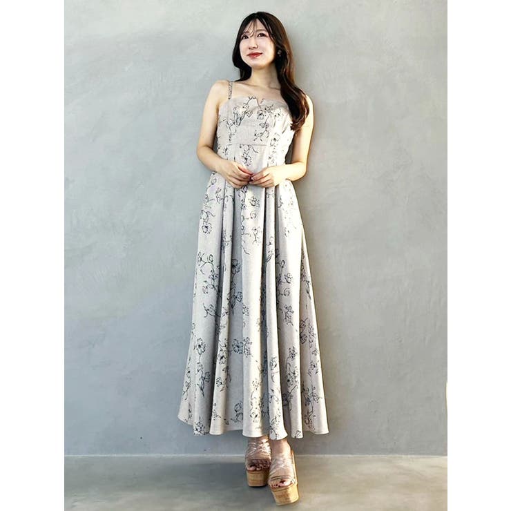MERCURYDUO リネンライクバックレースアップキャミワンピース MERCURYDUO リネンライクバックレースアップキャミワンピース