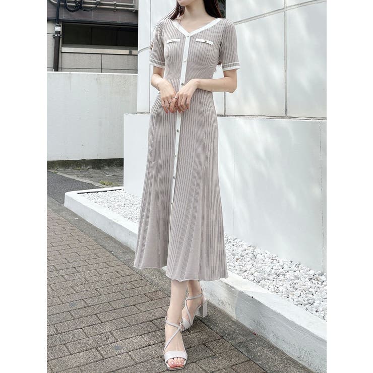 【美品】華やか柄✨　MERCURYDUOワンピース 爽やかさ◎ 【1086】 MERCURYDUO ワンピース パイピングフラワー花柄ワンピース