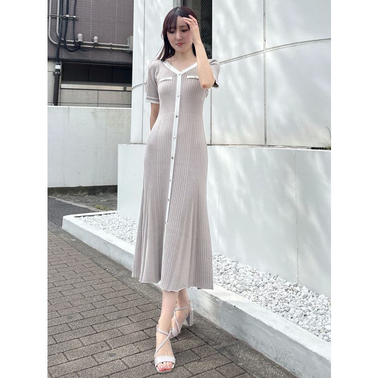 バイカラーニットワンピース[品番：MKSW0064868]｜MERCURYDUO