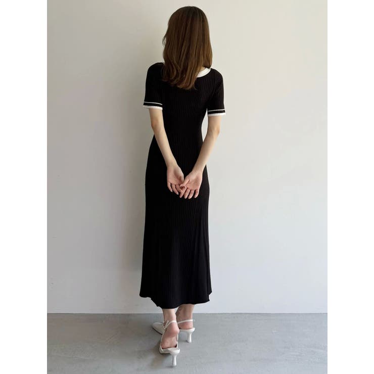 ワンピース・ヴァーニ半袖　黒×緑　M Amazon.co.jp: [DMbinshun] 黒ワンピース レディース