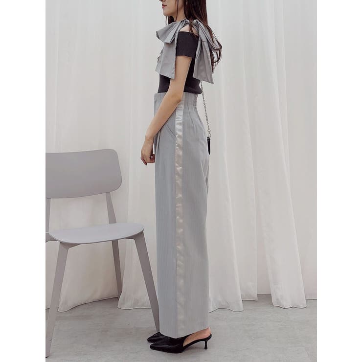 ピンストライプコルセットタックパンツ[品番：MKSW0063609