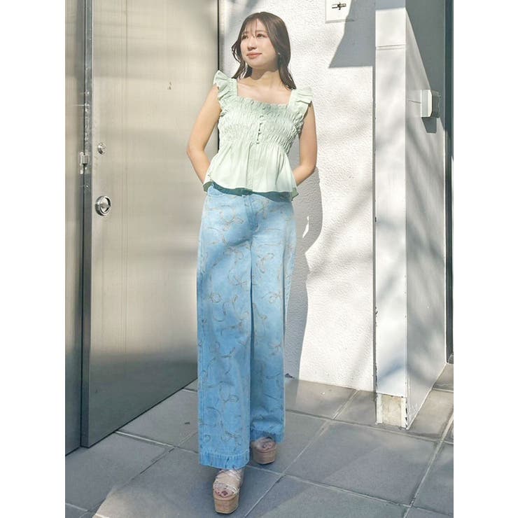 リボンプリントデニムパンツ | MERCURYDUO | 詳細画像13 