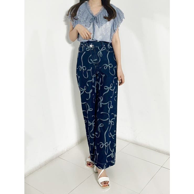 リボンプリントデニムパンツ | MERCURYDUO | 詳細画像15 