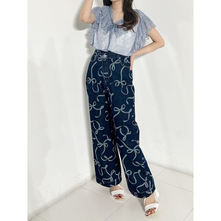 リボンプリントデニムパンツ | MERCURYDUO | 詳細画像16 