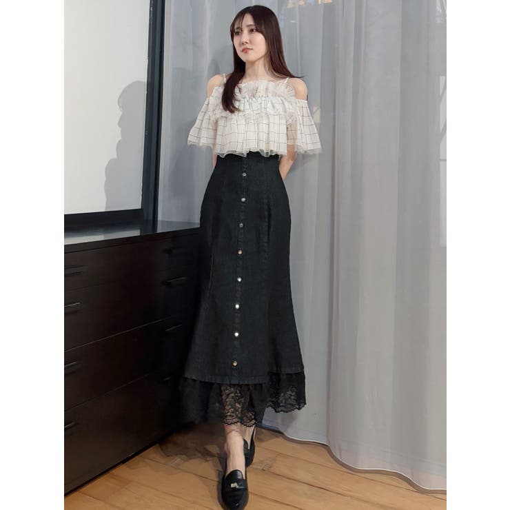 MERCURYDUO レース切替デニムスカート M レース切替デニムスカート[品番：MKSW0063363]｜MERCURYDUO