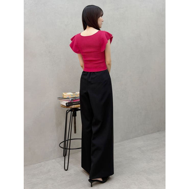 カシュクールラッフルコンパクトニット | MERCURYDUO | 詳細画像12 