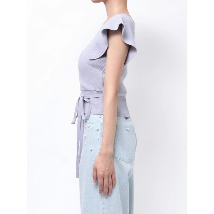 カシュクールラッフルコンパクトニット | MERCURYDUO | 詳細画像24 