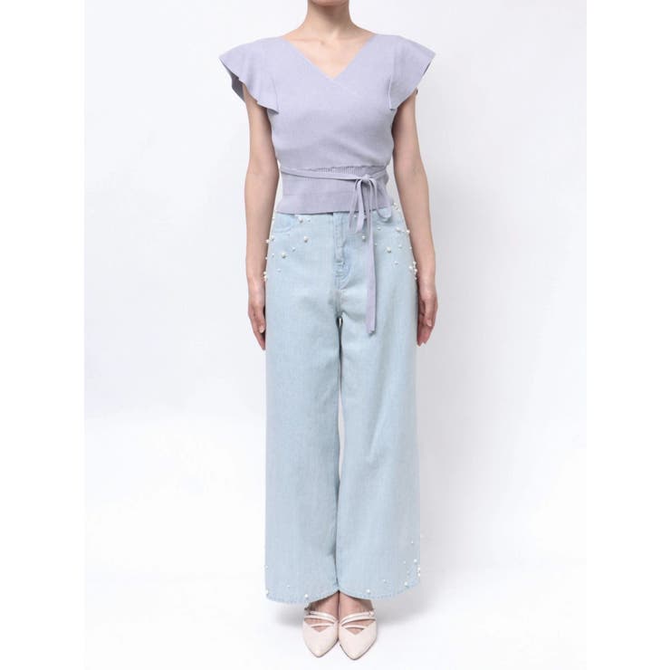 カシュクールラッフルコンパクトニット | MERCURYDUO | 詳細画像37 