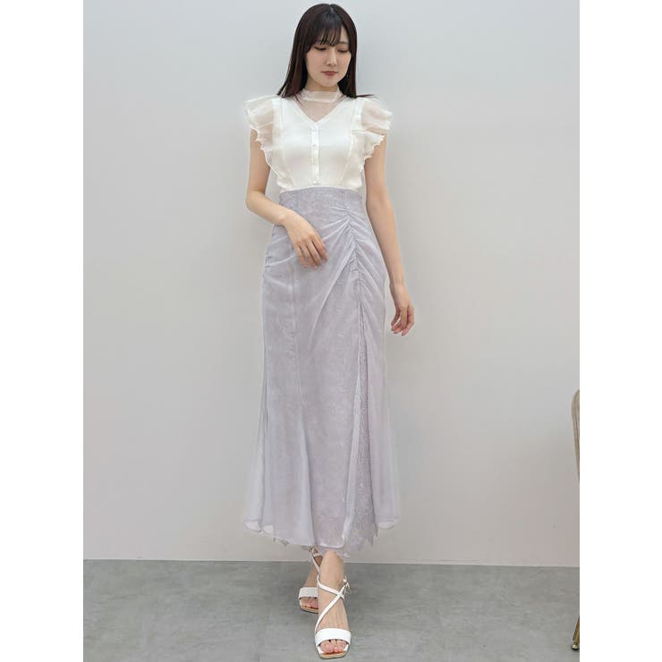 2WAYオーガンジードッキングラッフルニット | MERCURYDUO | 詳細画像38 
