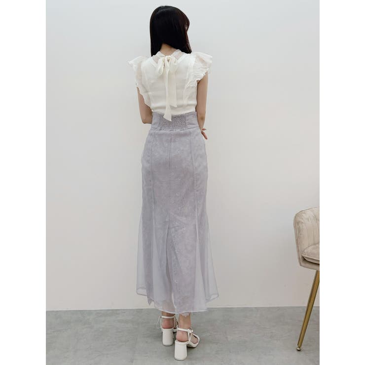 2WAYオーガンジードッキングラッフルニット[品番：MKSW0063901