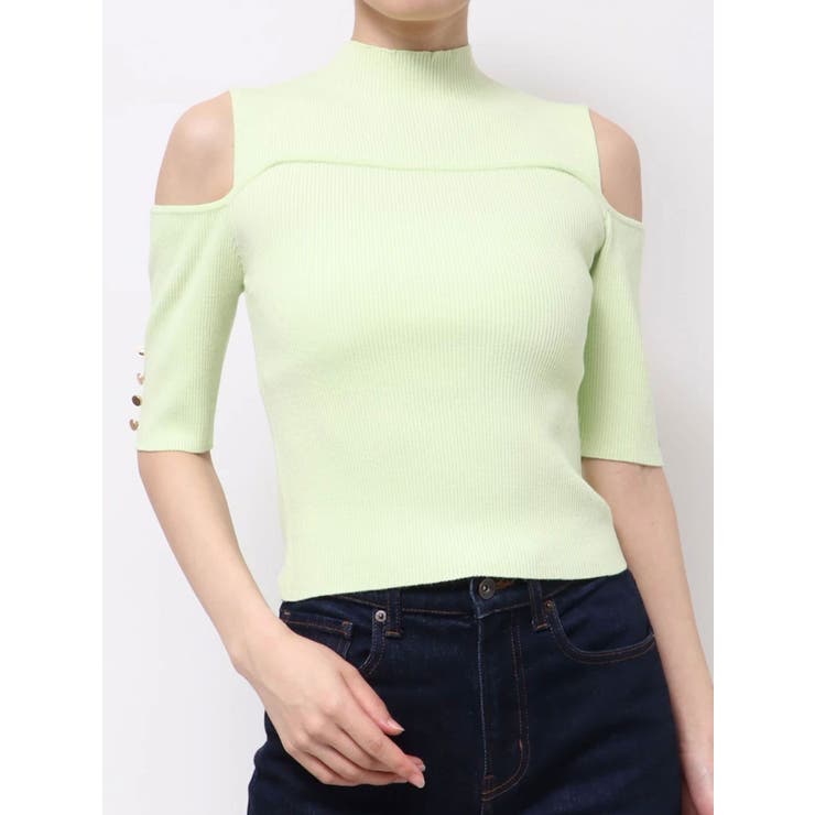 ライム | ビスチェ風カットアウトニット | MERCURYDUO