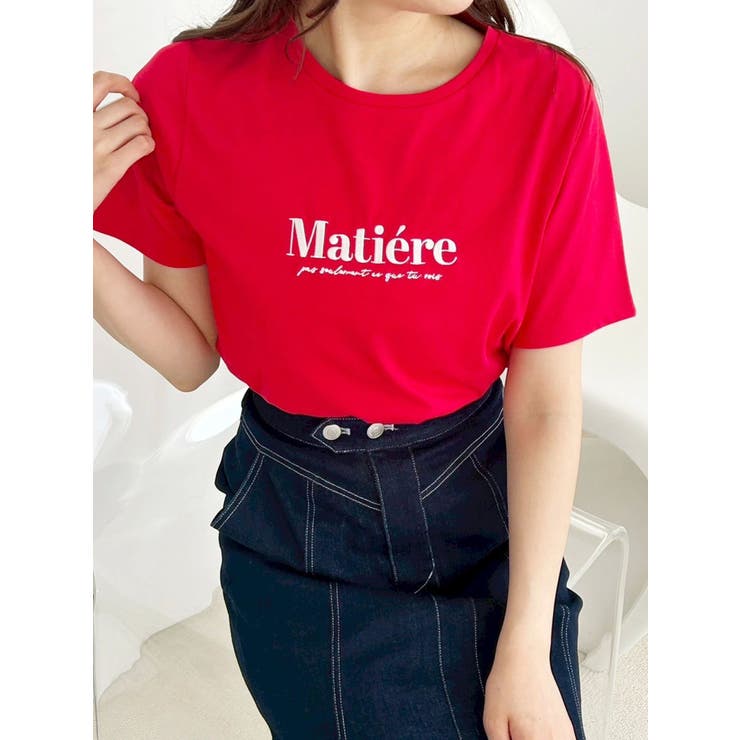 レッド | 刺繍ロゴTシャツ | MERCURYDUO