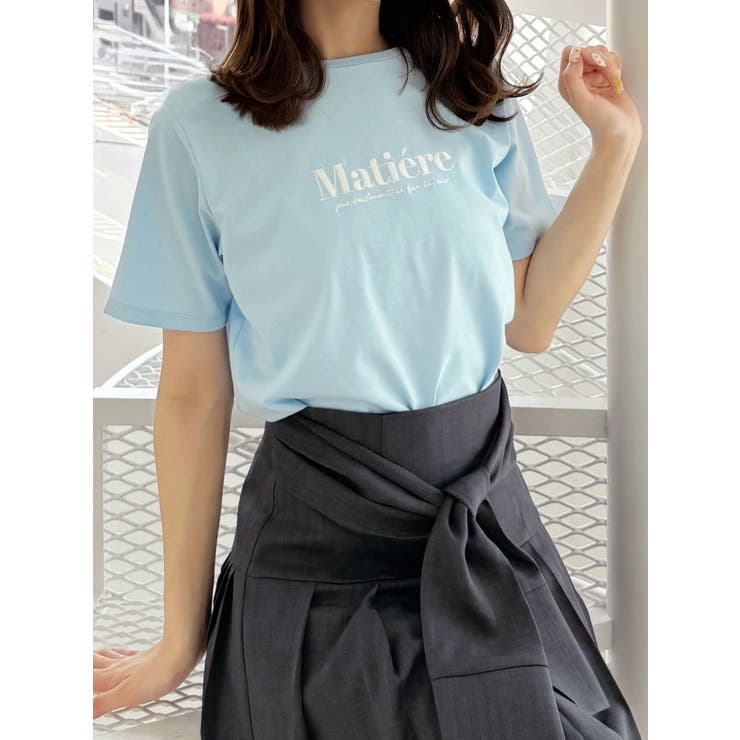 アイスブルー | 刺繍ロゴTシャツ | MERCURYDUO