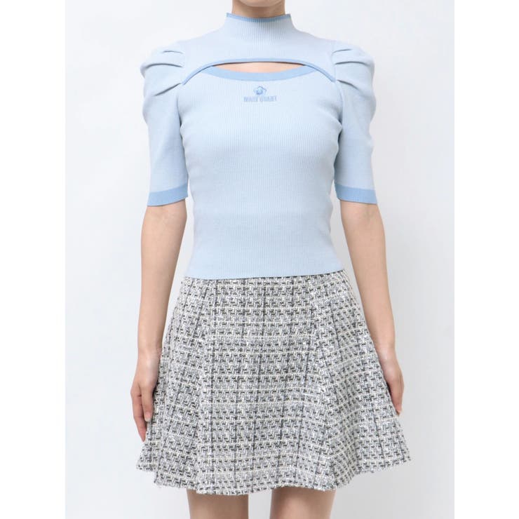 MARY QUANTコラボ】バイカラーカットアウトリブニット[品番