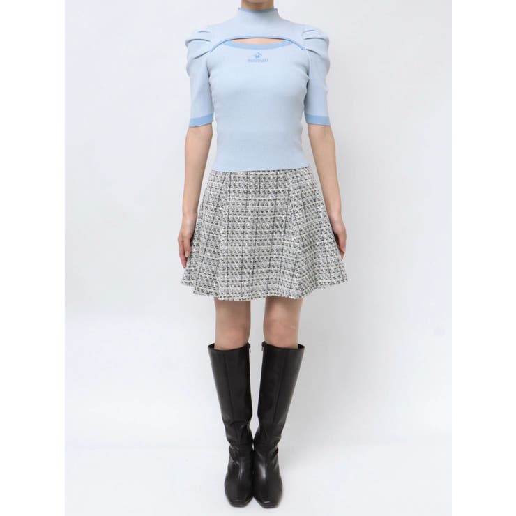 MARY QUANTコラボ】バイカラーカットアウトリブニット[品番