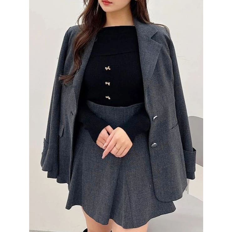 チャコールグレー | フィットアンドフレアジャケット | MERCURYDUO