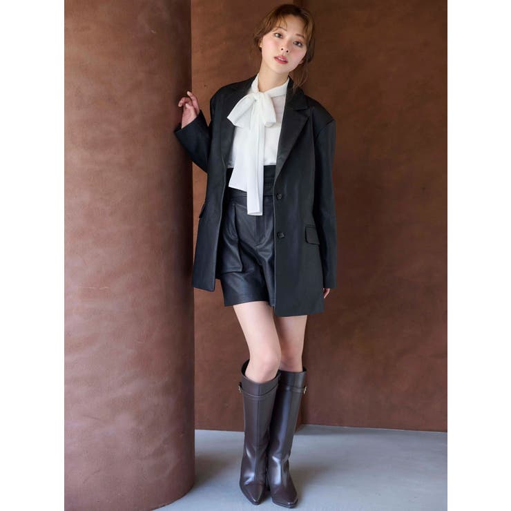 フェイクレザーオーバージャケット | MERCURYDUO | 詳細画像4 