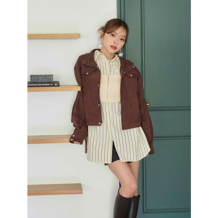 フェイクスエードドロストスリーブブルゾン | MERCURYDUO | 詳細画像7 