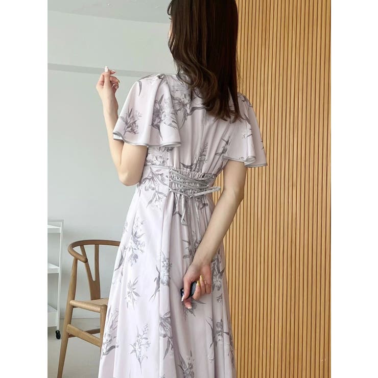 MERCURYDUO 新作 パイピングフラワー花柄ワンピース MERCURYDUO ワンピース パイピングフラワー花柄ワンピース