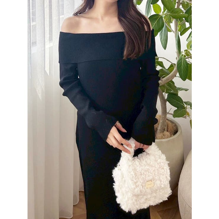 レーストリムオフショルニットワンピース | MERCURYDUO | 詳細画像1 