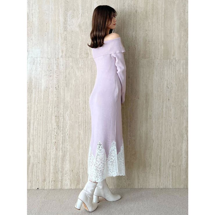 レーストリムオフショルニットワンピース | MERCURYDUO | 詳細画像11 