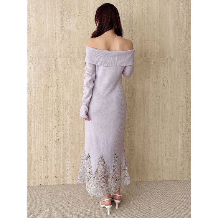 レーストリムオフショルニットワンピース | MERCURYDUO | 詳細画像20 