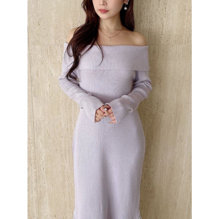 レーストリムオフショルニットワンピース | MERCURYDUO | 詳細画像21 