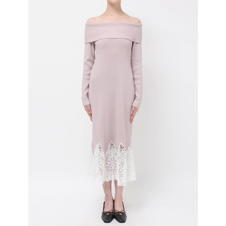 レーストリムオフショルニットワンピース | MERCURYDUO | 詳細画像23 